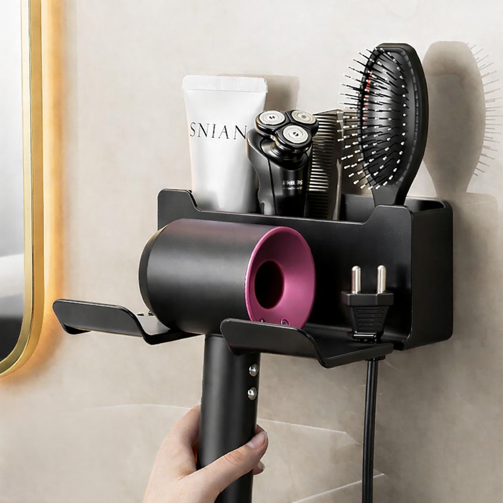 Soporte  Basri para secador de pelo profesional con cabezales imantados